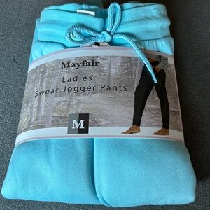 New Sky Blue Mayfair Ladies Sweat Jogger Pants Size:Medium
